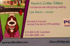 Request Quote: Aaron’s Critter Sitters - In Home Pet Sitting Service - San Antonio, TX