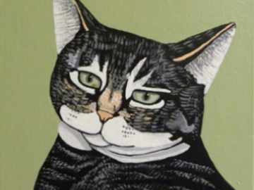 Tuxedo cat acrylic