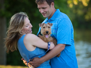 Couple with their dog