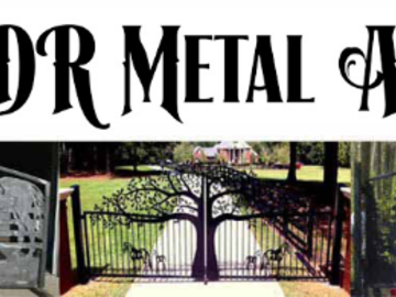 JDR Metal Art's custom driveway gates for pet themed entrances.