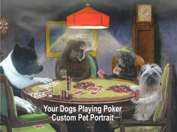 Custom Poker Playing Pets (digital painting)