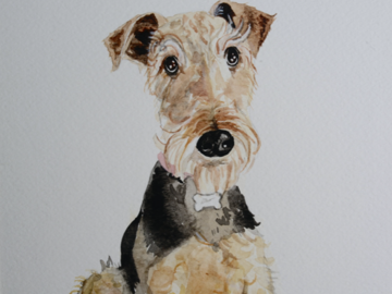 Custom Watercolor dog portrait