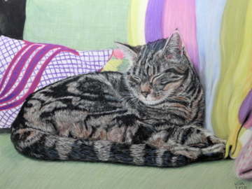 Pastel Painting of a Tabby Cat