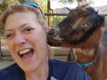 Spice decided to nibble my ear as I took our selfie. Silly goat! 