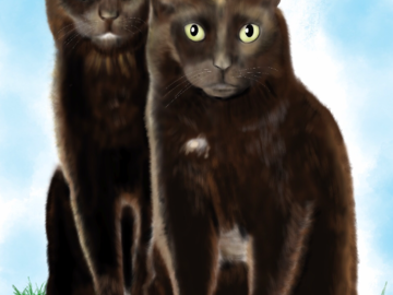 Digitally painted cats