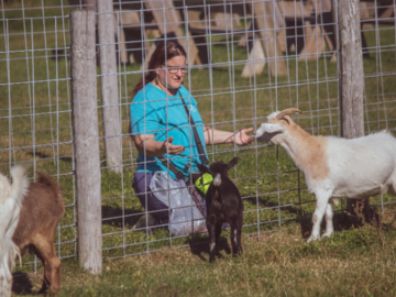 Kathy infuses Reiki into apples for the goats, but first she is connection with them to ask for permission.