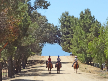 Three friend on a trail ride from our ranch = heaven!