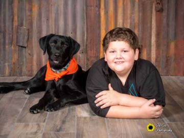 a boy and his pup! pet friendly studio On Site Photography.com
