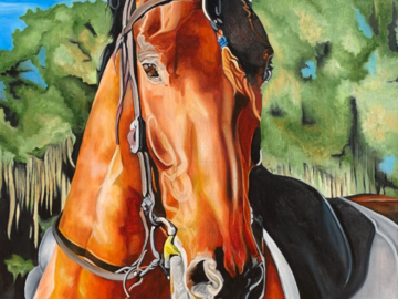 Custom oil painting of a horse.