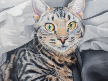 Custom oil painting of a cat.