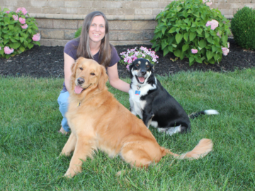 Kelly McFerron CPDT-KA and my personal dogs, Rocky and Ollie