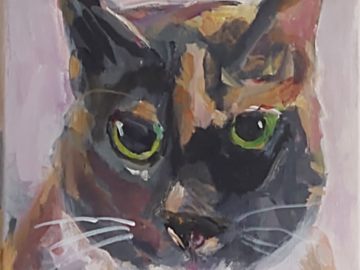 8 x 8" Custom Cat Portrait by Andrea Goldsmith