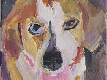 6 x 6" Custom Dog Portrait by Andrea Goldsmith