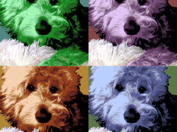 dog warhol style portrait