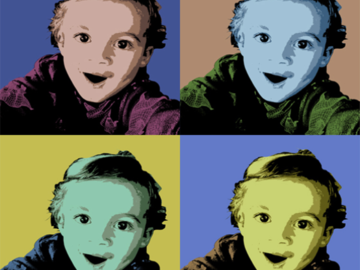 4 panels Warhol style child print