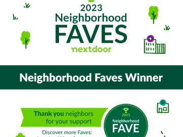 We won! Neighborhood Fave 2023 - Pet Services category