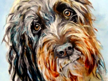 Wire Haired Pointing Griffon Oil Painting Portrait, full of personality!