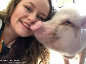 Maria and her pig, Joplin. 