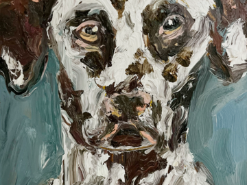 Dog 2, oil on paper, 8.5x11 inches, 2023