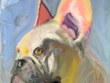 Dog 8, oil on canvas, 8x8 inches, 2019