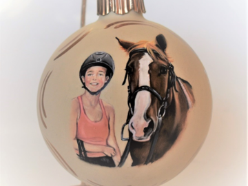 Horse portrait ornament with horse owner
