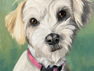 Dog oil portrait
