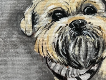 5"x7" Dog Portrait Painting of "Louie"