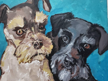 11" x 14" Double Dog Portrait of Jazzy & Tinker
