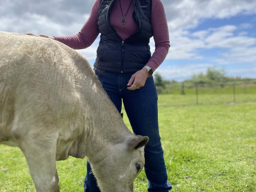 Marla with Shake the cow