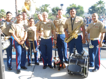 Alumni Therapy dog student, Sargent Caesar - mascot At the San Diego Marine Band.