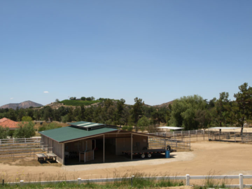 horse barn and outside corrals