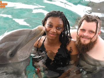 Me, my fiance, and a dolphin