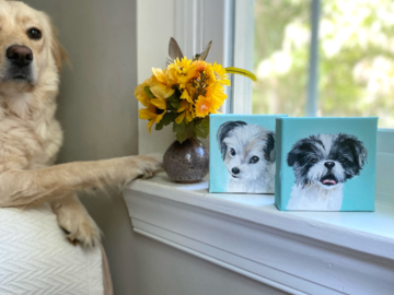 Small 4x4 size canvas portraits