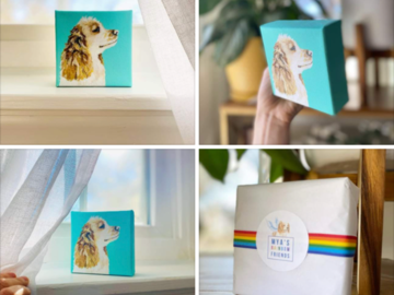 5x5 size portait with Mya's Rainbow Friends wrapping