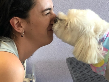 Puppy kisses from Brewster