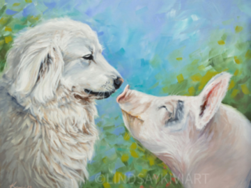 Great Pyrenees & Pig
