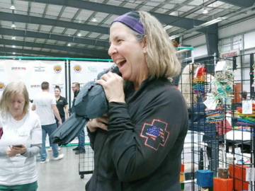 Teri Ann was at a Pet Expo as an exhibitor and this Parrot was calling to her from across the room, so naturally she had to say hi