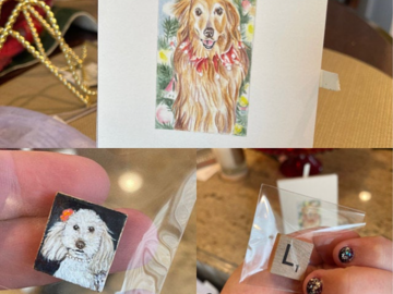 Tiny Custom Mini Pet Portrait Stocking Stuffer Gifts!