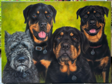 4 large dogs