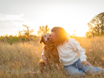 A woman and her Dog