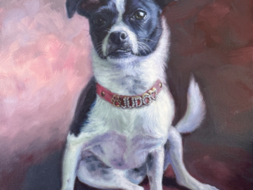 Chihuahua terrier mix oil portrait painting
