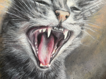 oil painting, cat