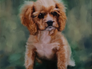 Oil painting of a Cocker Spaniel puppy