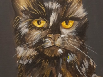 Gouache commission of a cat
