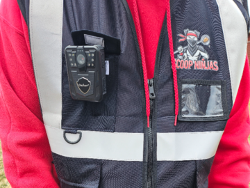 All Scoop Tech wear Body cameras for client and dog safety