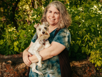 Shelly Jenkins with dog, Klover