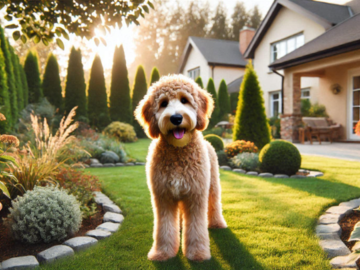 Dog in a clean yard