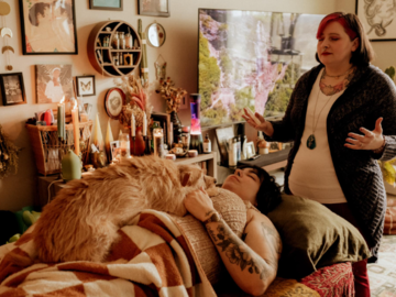 Reiki Session with client and pet