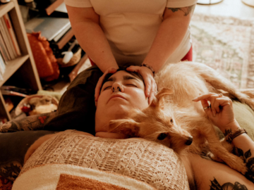 Reiki Session with Client and Pet