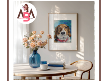 Watercolor pet portriat painting of a a blood hound dog in memory of Buddy by artist Amy Boardman.